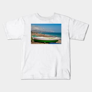 Fishing Boat Penoncillo Beach Torrox Costa Spain Kids T-Shirt